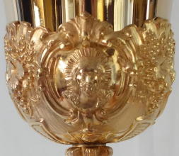 Antique solid silver gilt French Baroque Chalice